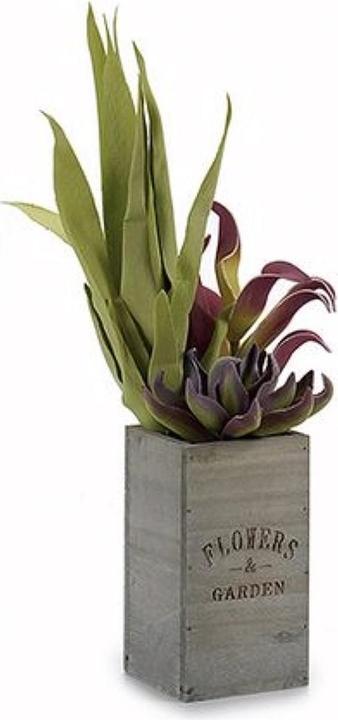 Natura Punto Flower pot wooden with print, rectangular, 10 x 50 x 10cm