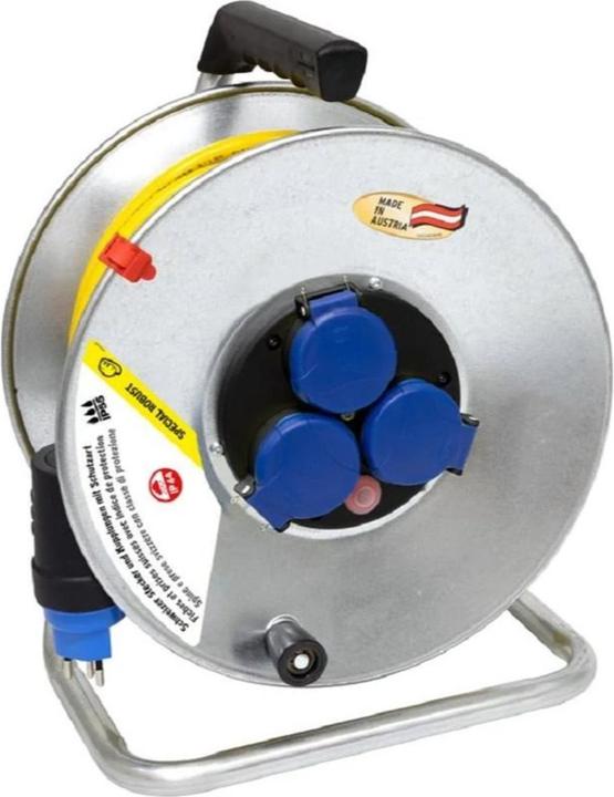 Brennenstuhl BAT Kabeltrommel SK 290 IP44 50m AT-N07V3V3-F 3G1,5 gelb, 3-fach Steckdosen (IP55) T13/230V mit T (50 m, 1.50 mm²)