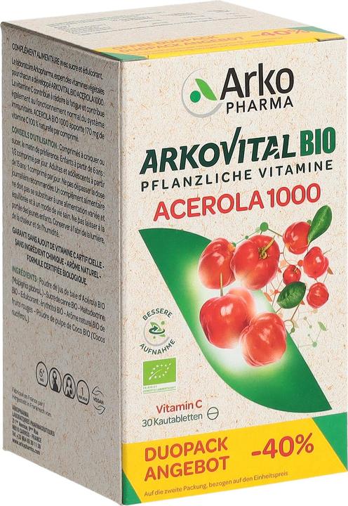 Image du produit Arkopharma Arkovital Bio Acerola Kautabletten 1000mg (60 pièce(s), Cachets, 191 g)