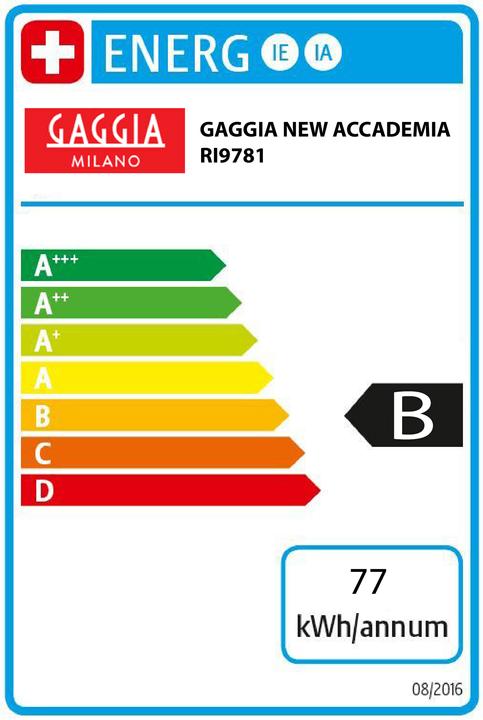 Label énergétique Gaggia Academia RI9781/01