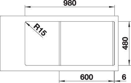 Actual product image Blanco Dinas XL 6 S (Top-mounted sink, 100 cm, 50 cm)