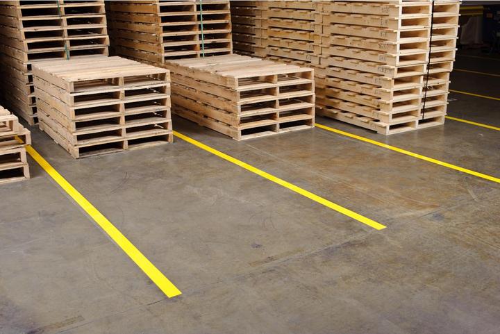 Image du produit Brady B-726, Bandes de marquage au sol, vinyle adhésif, jaune, 75mm x 33m