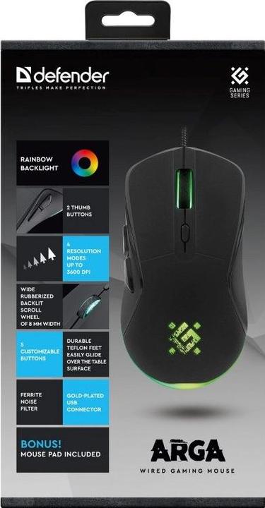 Image du produit Defender MYSZ GM-049 ARGA OPTIC 3200dpi 6P (Filaire)