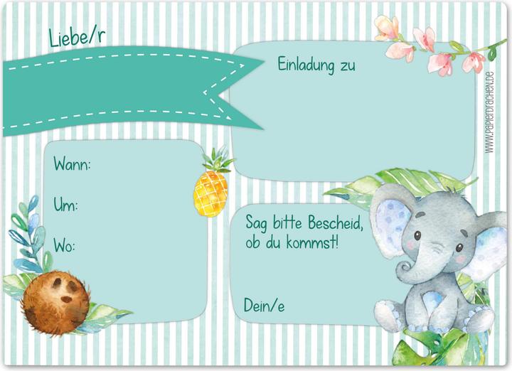 Immagine prodotto Papierdrachen 12 Biglietti d'invito di compleanno - Animali dell'Africa (12 pz.)