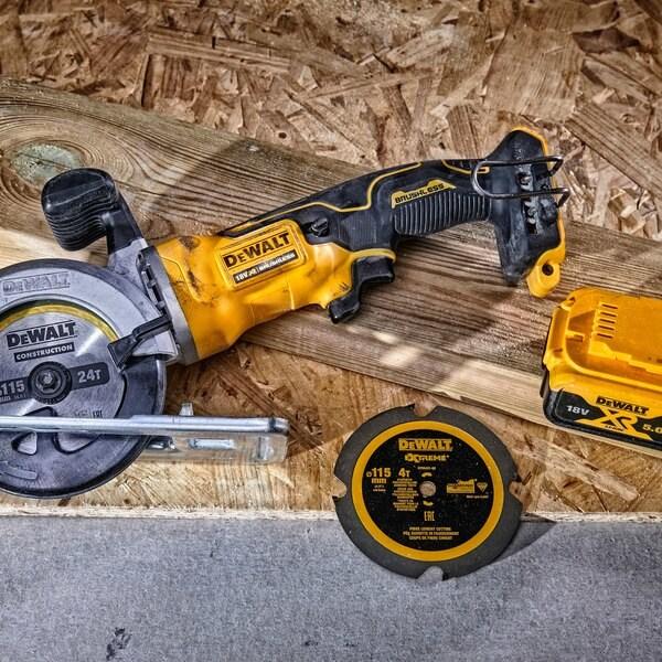 Produktbild DeWalt DCS571P2 Tragbare Kreissägemaschine 115 mm 2x XR 18V 5Ah T-STAK II Schwarz Gelb