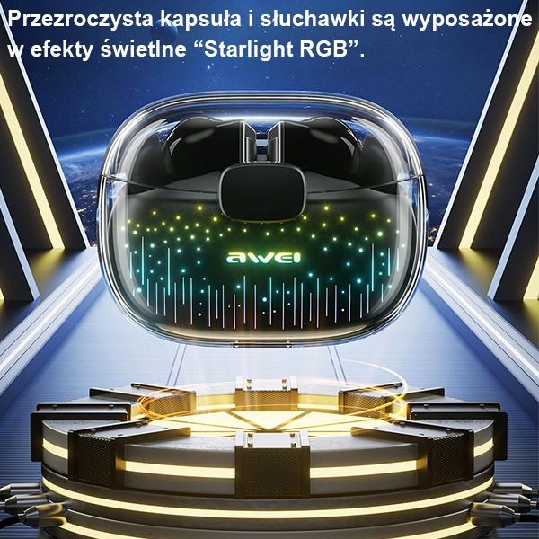 Image du produit Awei słuchawki Bluetooth 5.3 T52 Pro2 TWS + stacja dokująca czarny/black (Sans fil)