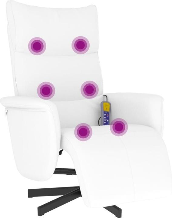 Image du produit VidaXL Fauteuil de massage avec repose-pieds Blanc Similicuir,Couleur
