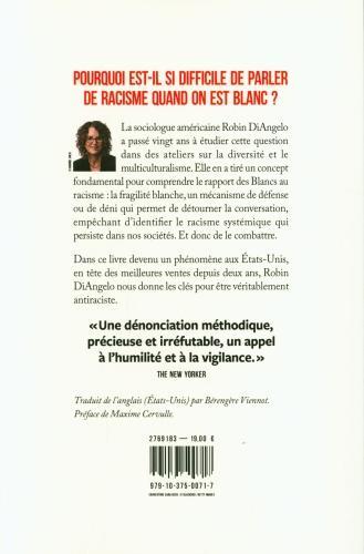 Immagine prodotto Fragilité blanche : ce racisme que les Blancs ne voient pas (Francese, DiAngelo Robin, 2020)