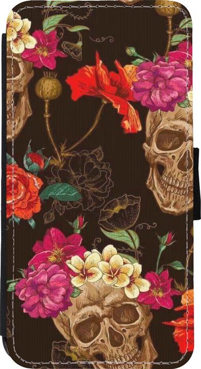 Actual product image PhoneLook Cover Wallet black Skulls and flowers (Apple iPhone 11 Pro Max)
