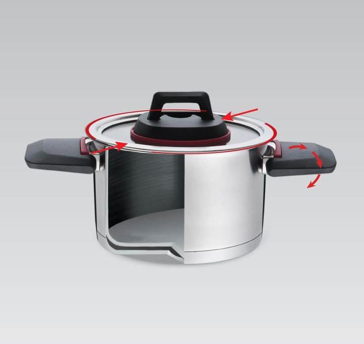 Actual product image Maestro MR-3530-16 Pot with folding handles 1 6 l (16 cm, Pot, Stainless steel)