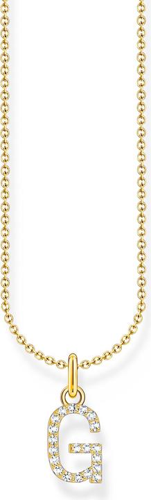 Produktbild Thomas Sabo Kette mit Buchstaben-Anhänger G vergoldet (925 Sterlingsilber, 750 Gelbgold Vergoldung, 38 - 45 cm)