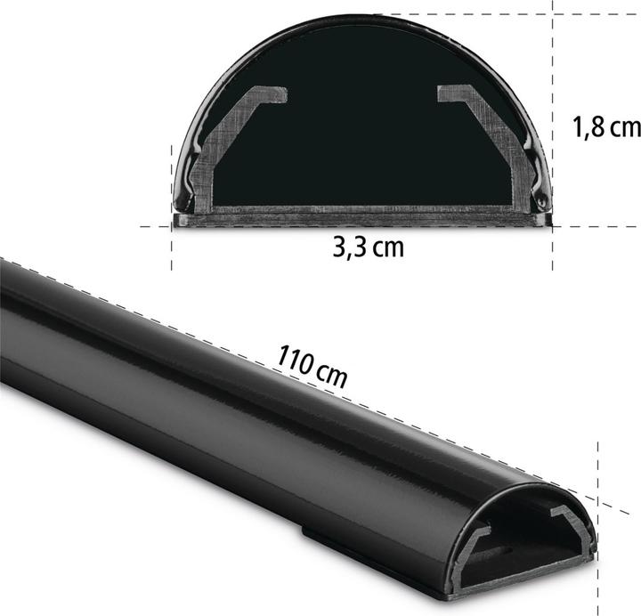 Produktbild Hama Alu-Kabelkanal, halbrund (Kabelkanal, 110 cm)