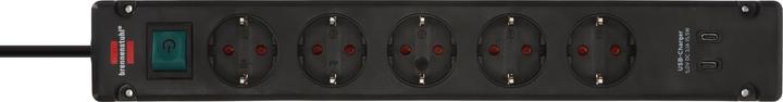 Productafbeelding Brennenstuhl 1150660415 Meervoudige wandcontactdoos met schakelaar Zwart aardcontact 1 S (5 x, CEE 7/3, 3 m)