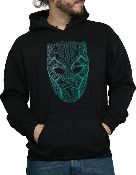 Immagine prodotto Felpa con cappuccio con maschera tribale Black Panther Uomo (M)