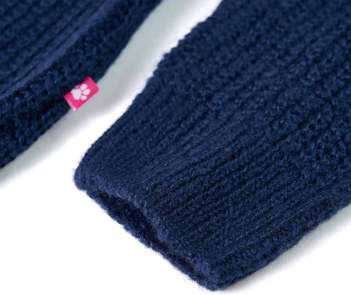 Actual product image VidaXL Kids jumper knitted navy blue 128,Material: 67 (128)