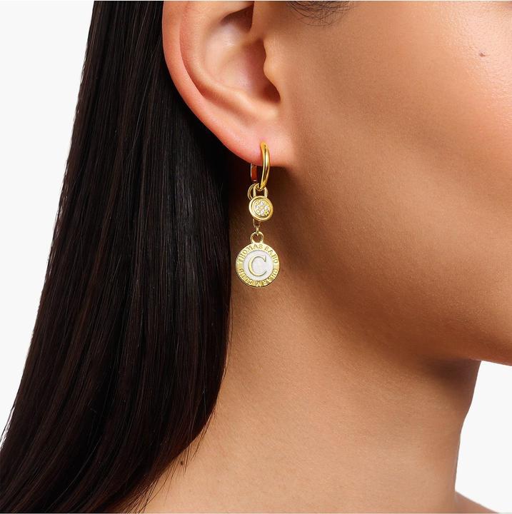 Produktbild Thomas Sabo Member Charm weisser Charmista Coin vergoldet (Emaille, 925er Silber)