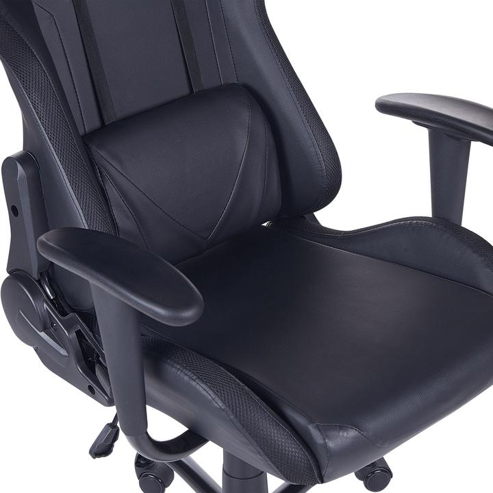 Actual product image Beliani Office chair imitation leather black with LED lighting GLEAM