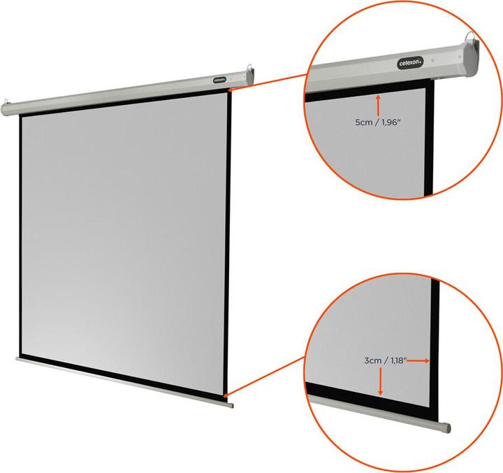 Productafbeelding Celexon Voordelig elektrisch scherm - plafondmontage mogelijk, geschikt voor wandmontage. (120", 1:1)