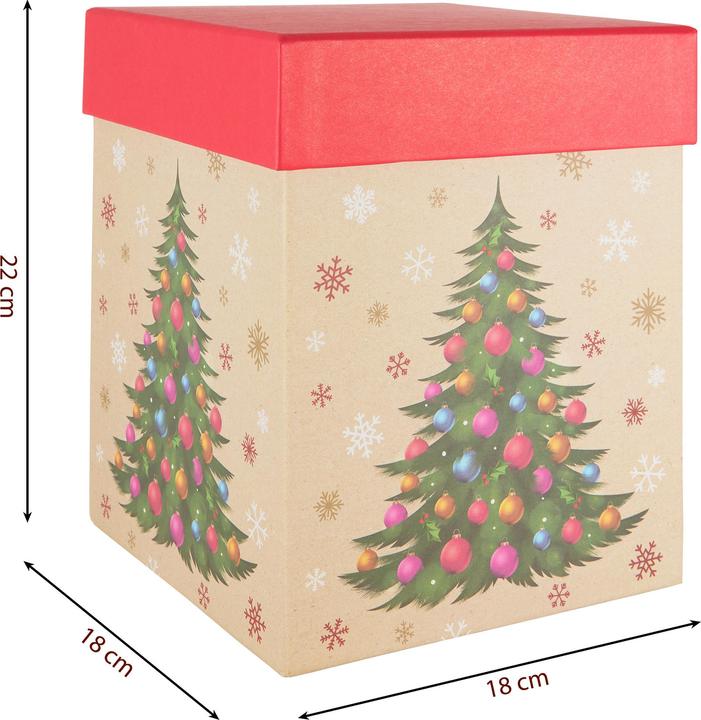 Produktbild Idena Geschenkbox Weihnachten Tannenbaum mehrfarbig 18x18x22,5cm (Geschenkbox)