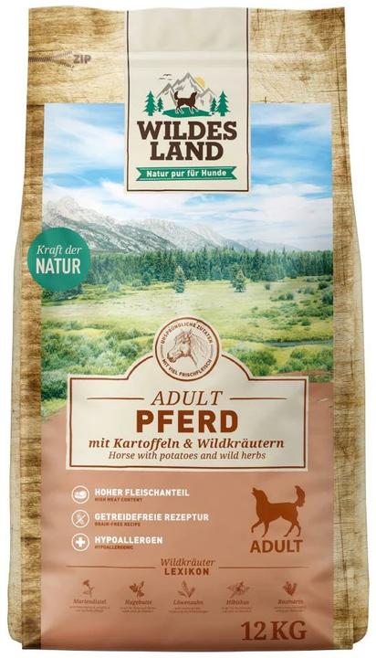 Image du produit Wildes Land Nourriture sèche pour chevaux avec pommes de terre & herbes sauvages, 12 kg (Adulte, 2 pcs, 12000 g)
