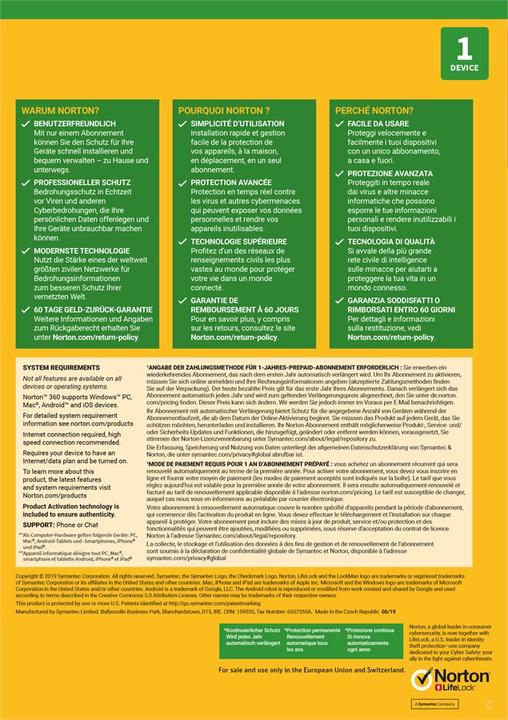 Image du produit Norton 360 Standard (1 Utilisateur, 12 mois)