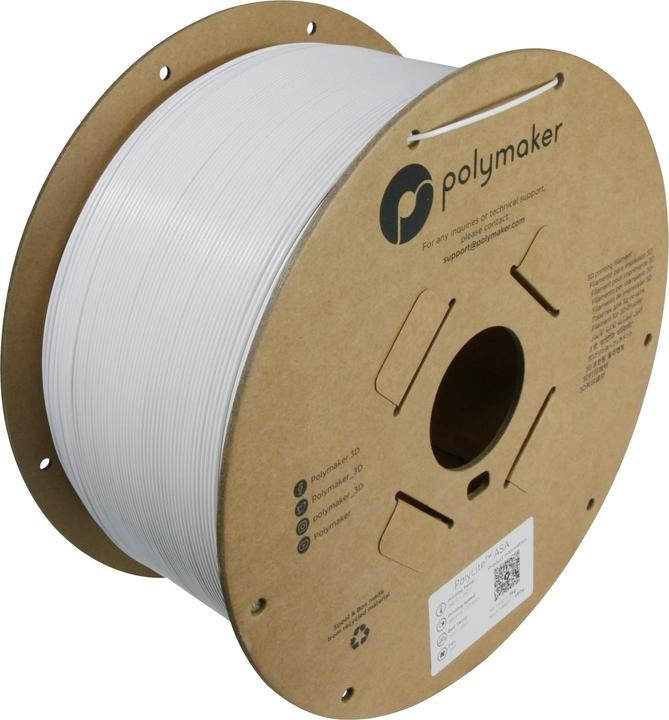 Immagine prodotto Polymaker PolyLite ASA Bianco 1,75mm 3kg (ASA, 1.75 mm, 3000 g, Bianco)