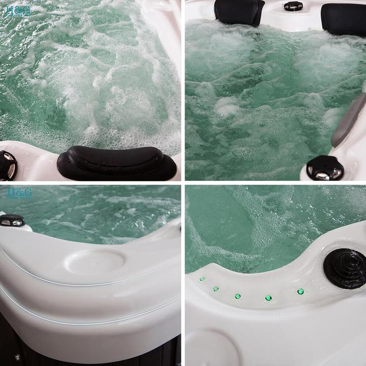 Produktbild Home Deluxe Outdoor Whirlpool GARDEN, 51 Massagedüsen, Beleuchtung, Treppe und Thermoabdeckung, 2 Personen