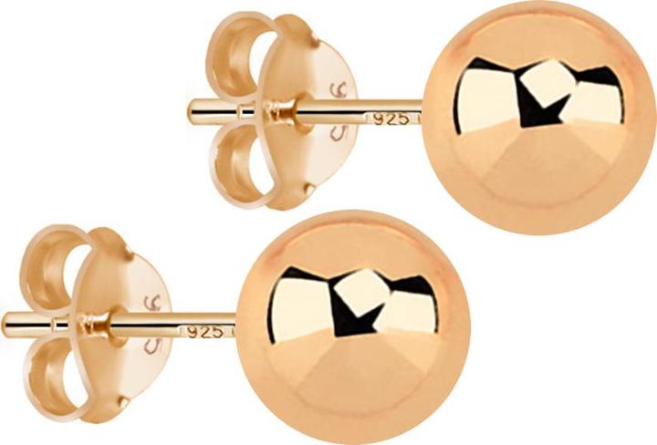 Actual product image Star Piercing Ear stud with ball rose gold (925 sterling silver, without brass)