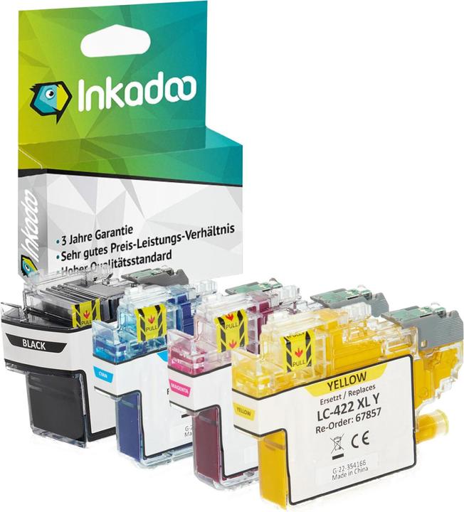 Produktbild Inkadoo Kompatibel Tinte für Brother LC-422XL (M, C, Y, BK)