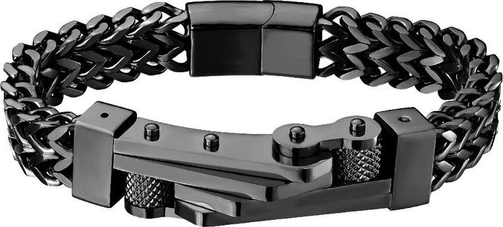 Star Piercing Weizenkette schwarz zweireihig und Fahrradkette (21 cm, ohne Messing, Chirurgenstahl 316L)