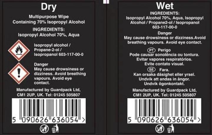 Nährwerte und Zutaten Armor Vision Smart Film Preperation Wipes
