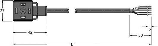 Actual product image Turck Valve plug connector type A Connection cable VAS04-K81E-10/TEL
