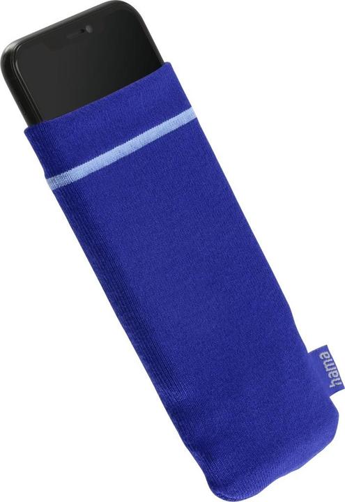 Actual product image Hama Mobile phone cover sock, universal, size 7.0 x 16.0 cm, blue