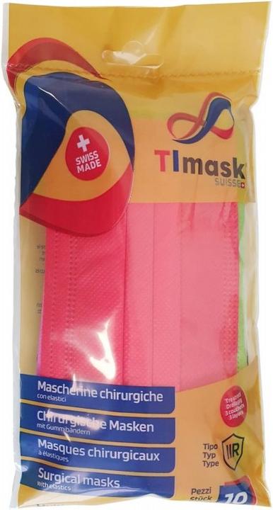 Image du produit Timask Masque jetable Multicolore (10 pcs) (Pas de classe de protection officielle, 10 x)