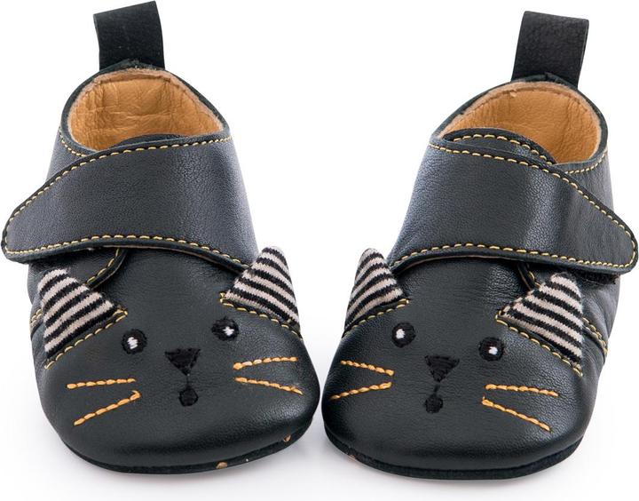 Actual product image Moulin Roty Leather booties black cat 6/12 months, Les Moustaches (12)