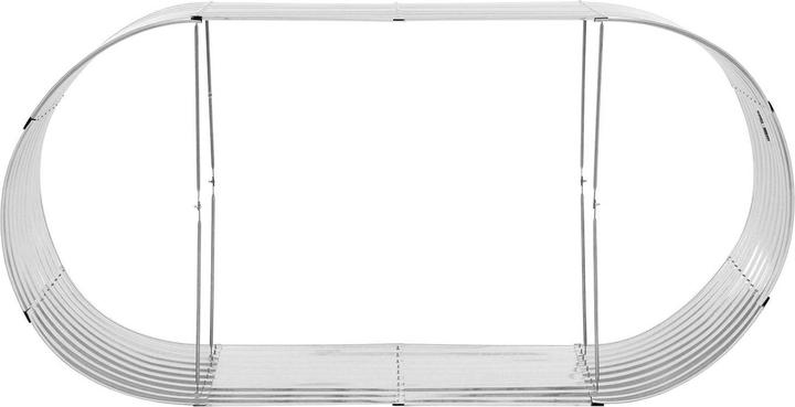 Produktbild Uniprodo Hochbeet aus Metall Balkon Kräuterbeet oval 202 x 100 x 78 cm Stahl