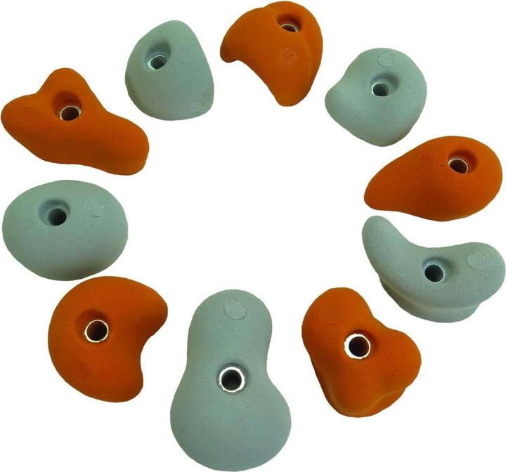 Immagine prodotto Kletterbude Soste per arrampicata per bambini set completo StarterKids germogli, made in Germany (Arancione-grigio)