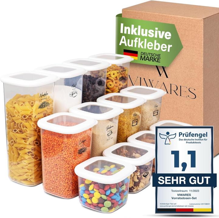 Viwares 12er-Set Vorratsdosen (0.55 l)