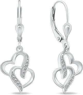 Brilio Silver - Romantic silver earrings Hearts EA467W
