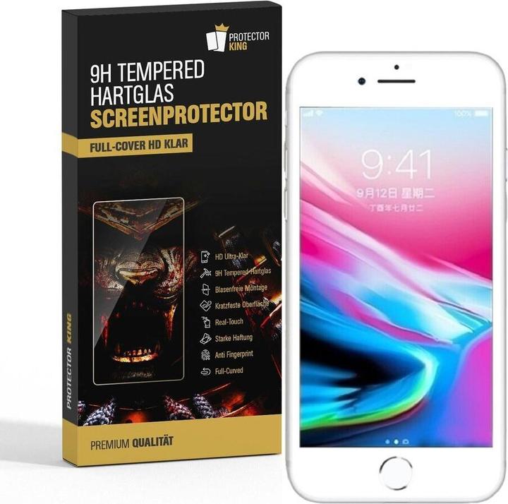 Produktbild Protectorking 3x echtes Tempered 9H Panzerhartglas 3D KLAR (3 Stück, Apple iPhone 8)