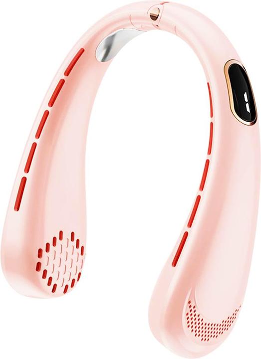 Immagine prodotto Techsuit - Neck Fan (H6) - Portable, USB, Rechargeable, Adjustable, Digital Display - Pink
