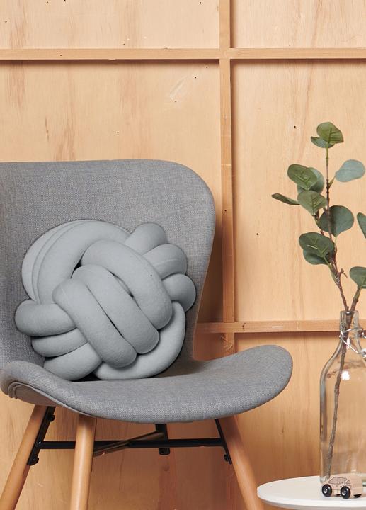 Produktbild nordic coast company Zopfkissen Medium Grau (40 x 40 cm)