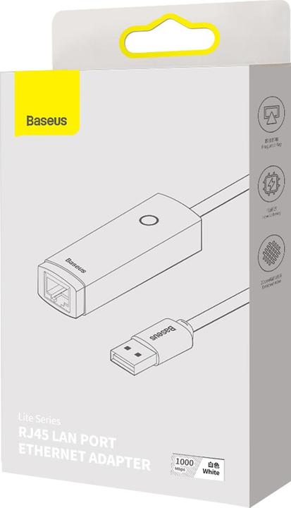 Produktbild Baseus Lite Series USB-C to RJ45 network adapter (white) (USB-C)