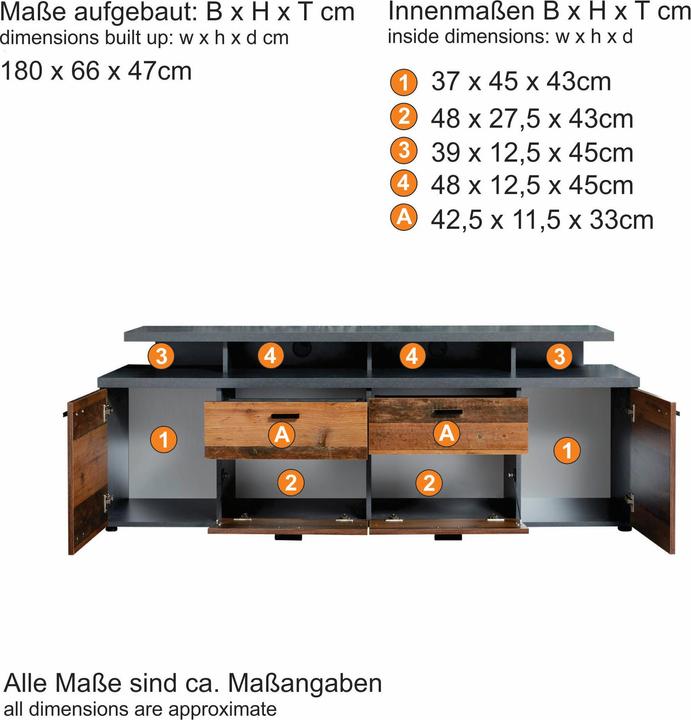 Actual product image Trendteam Mood (180 x 66 x 47 cm)