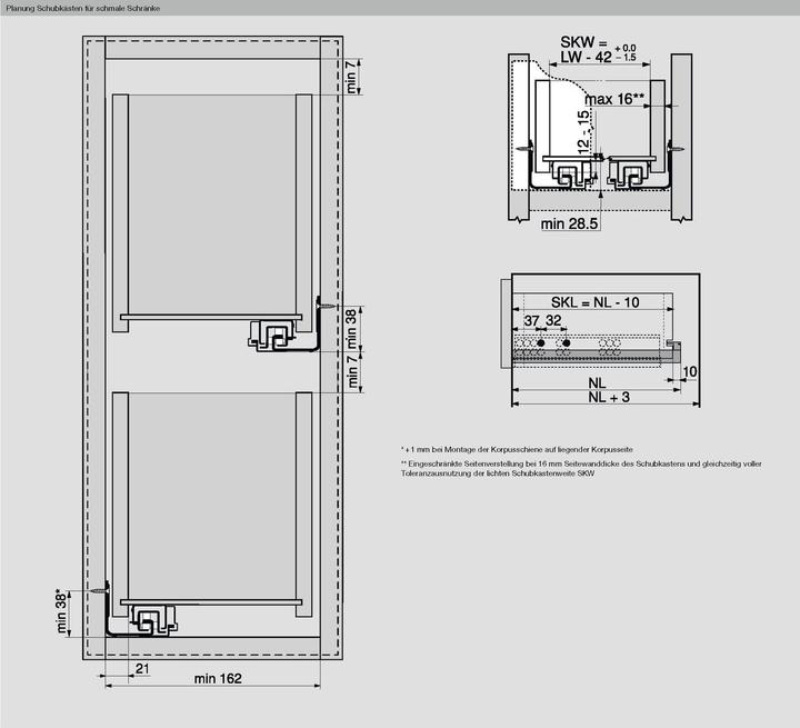 Actual product image Blum Full-extension MOVENTO 760H/766H, TIP-ON