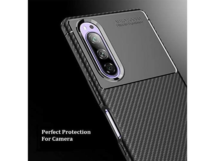 Produktbild Screenguard Sony Xperia 5 II Hülle Carbon Design TPU Case (Sony Xperia 5 II)