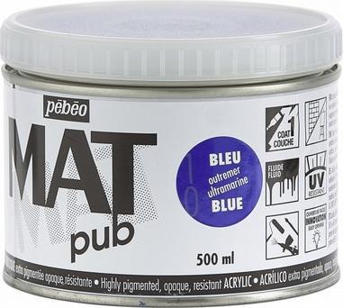 Actual product image Pebeo Acrylic Mat Pub (Ultramarine blue, 500 ml)