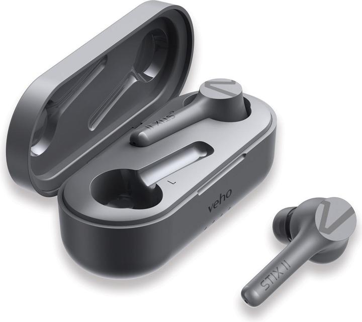 Actual product image veho STIX II True Wireless Earphones - Platinum Grey (ANC, 5 h, Wireless)
