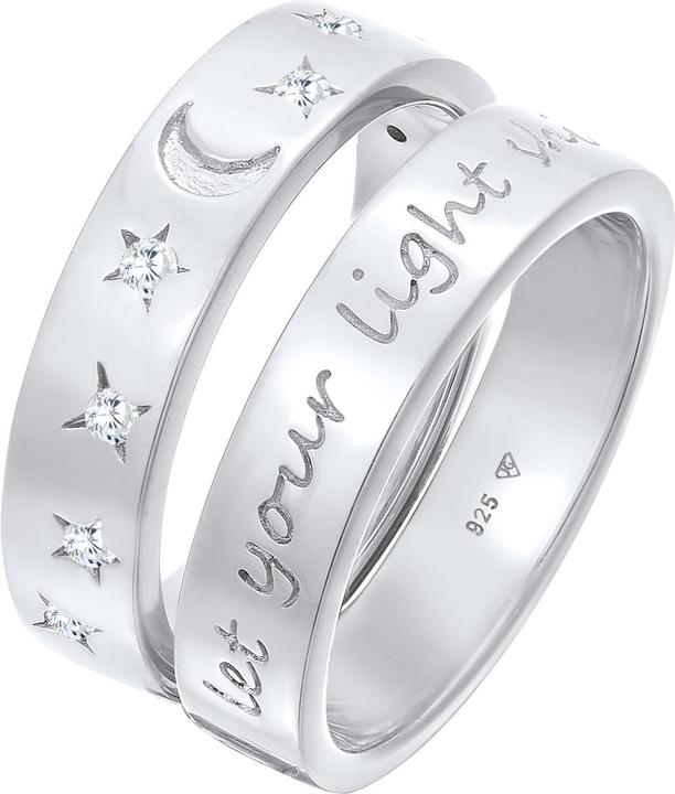 Produktbild Elli Ring Mond Stern - Let Your Light Shine 925 Silber (58, 925 Silber)