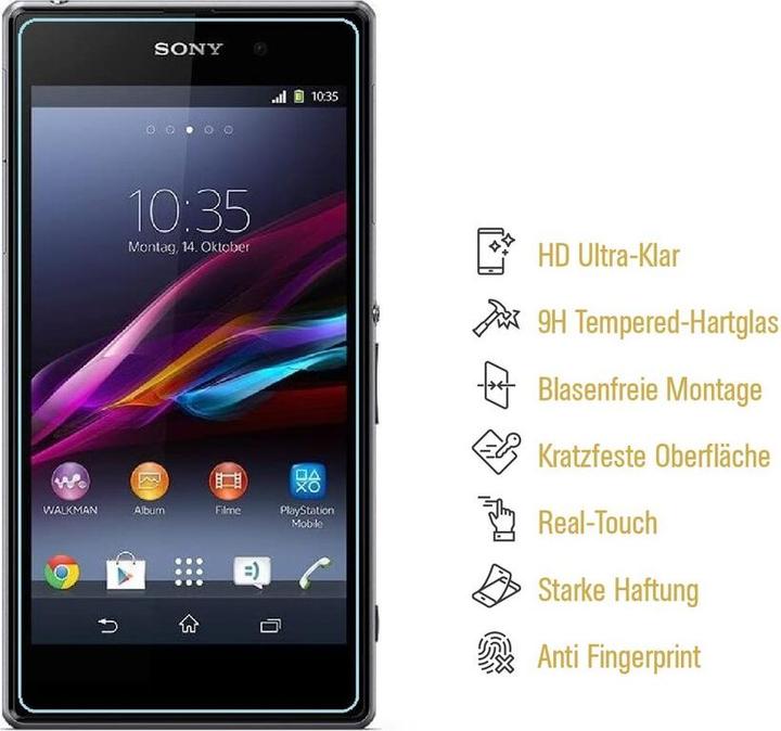 Actual product image Protectorking 3x real tempered 9H armoured glass 3D CLEAR (3 Piece, Sony Xperia Z1)